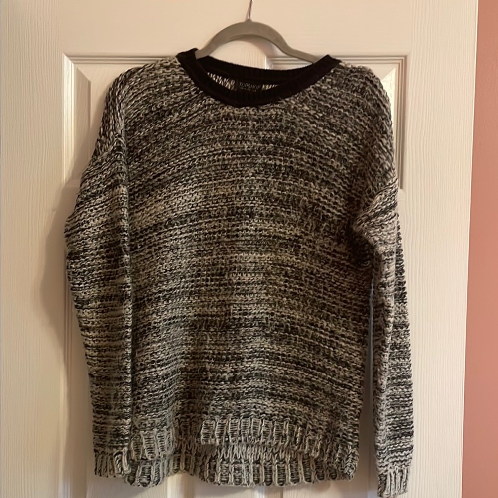 Topshop Black and White Knit Sweater